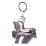 Keychain Unicorn with rhinestones Silver/Peach