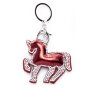 Keychain Unicorn with rhinestones Silver/Burgundy