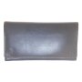 Real leather wallet 10 cm x 19 cm x 3 cm dark brown