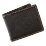 Wallet made of water buffalo leather with dolphin motif schwarz