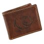 Wallet made of water buffalo leather with dolphin motif dark brown