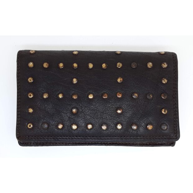 Wallet with studs 10 cm x 16,5 cm x 3 cm black