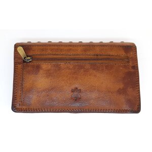 Wallet with studs 10 cm x 16,5 cm x 3 cm tan