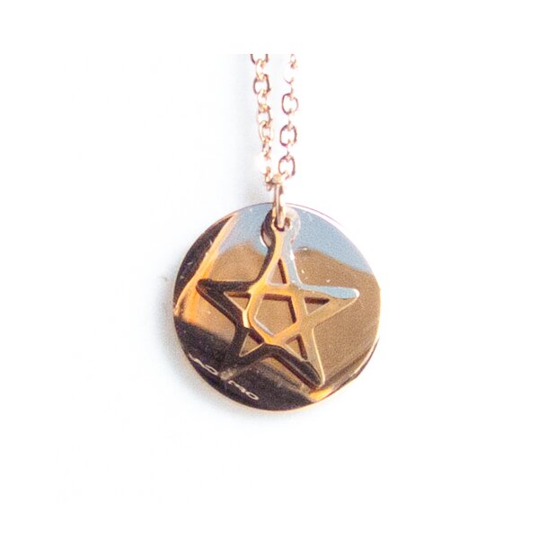 Fine stainless steel necklace with  pendant,Length 42cm Rose gold