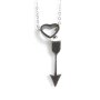 Stainless steel necklace with heart and arrow pendant