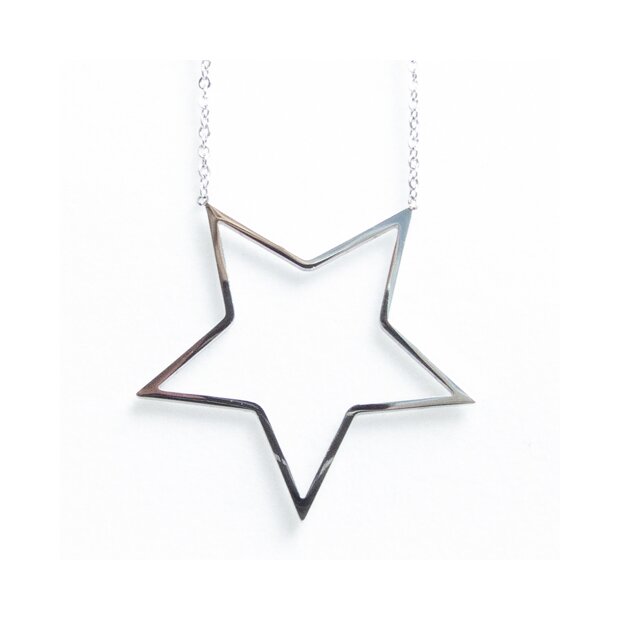 Fine stainless steel necklace with star pendant,Length 42cm
