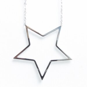 Fine stainless steel necklace with star pendant,Length 42cm