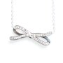 Fine stainless steel necklace with rhinestone studded bow pendant,Length 42cm