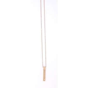 Stainless steel necklace with pen pendant with crystal stone