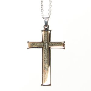 Stainless steel necklace with cross pendant