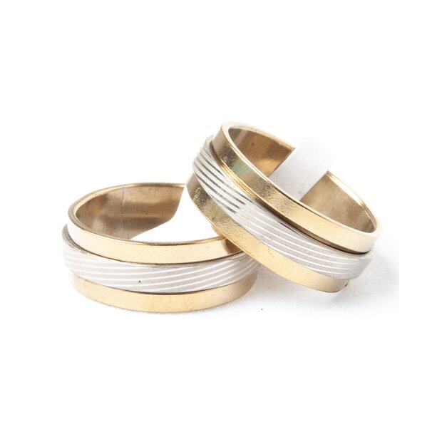 Stainless steel Ring box 36 pcs Gold/Silver