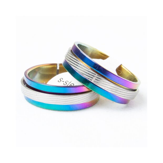 Stainless steel Ring box 36 pcs mix colour/silver