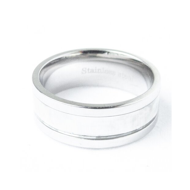 Edelstahl Ring mit Glitzer Gr&rdquo;sse 17