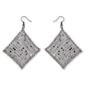 Square Sequins Earrings anthracite