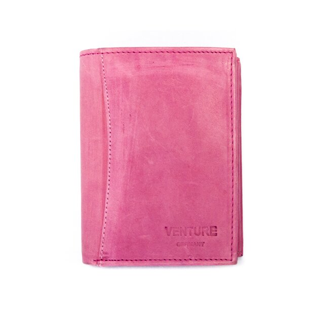 Leather Wallet  Black Pink