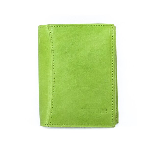 Leather Wallet  Black Apple Green
