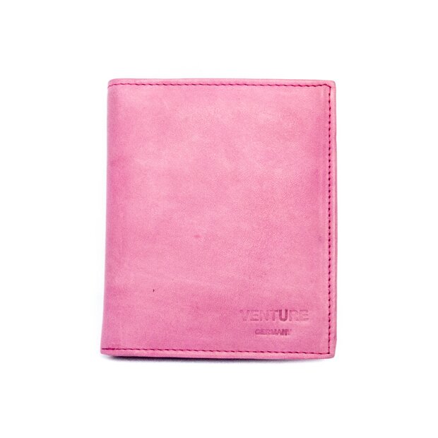 Purse, wallet, wallet, wallet real leather 10.5cmx12.5cmx2cm MK / 180 Pink