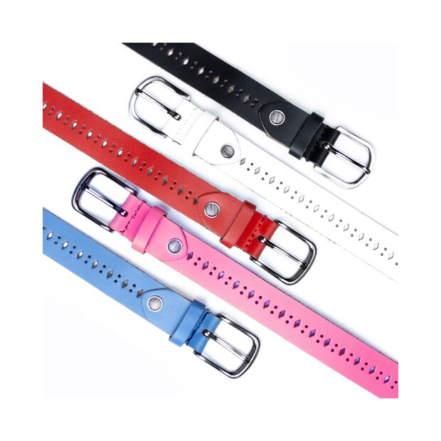 Real leather belt with hole pattern 3 cm width, length 100,105,110,115 cm each 1 piece LB 25