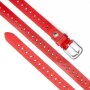 Real leather belt with hole pattern 3 cm width, length 100,105,110,115 cm each 1 piece LB 20 red
