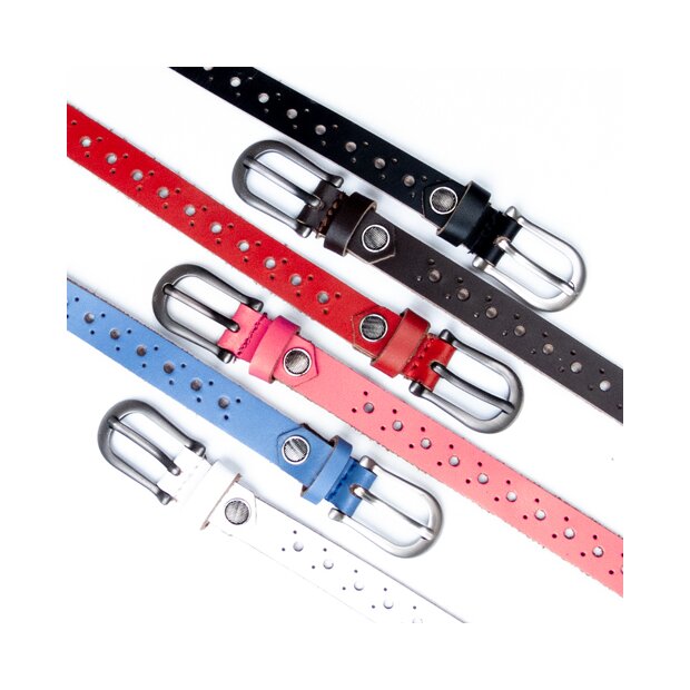 Real leather belt with hole pattern 2 cm width, length 100,105,110,115 cm each 1 piece LB 20