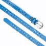Real leather belt with hole pattern 2 cm width, length 100,105,110,115 cm each 1 piece LB 20 light blue