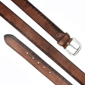 Real leather belt with hole pattern 4 cm width, length...