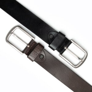 Real leather belt in leather look 4 cm width, length...