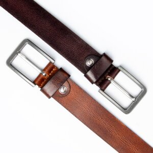 Real leather belt with grain 4 cm width, length...