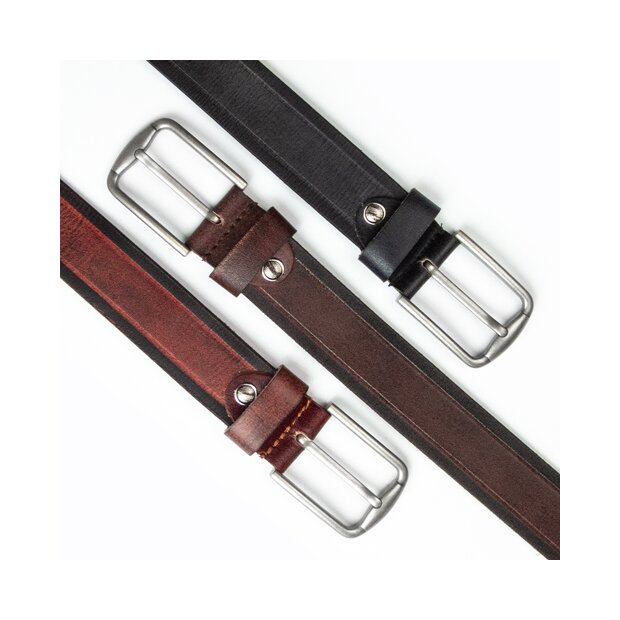 Real leather belt two-tone 4 cm width, length 100,105,110,115 cm 1 piece each UT-3047