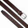 Real leather belt two-tone 4 cm width, length 100,105,110,115 cm each 1 piece UT-3047 dark brown
