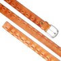 Real leather belt with leather cord decoration 4 cm...