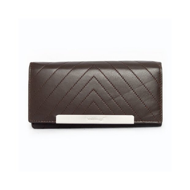 Tillberg ladies wallet made from real leather 10 cm x 19 cm x 3 cm dark brown