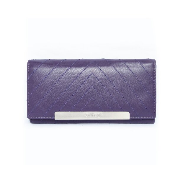 Tillberg ladies wallet made from real leather 10 cm x 19 cm x 3 cm purple