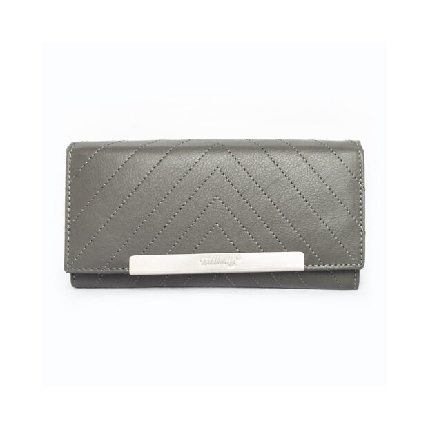 Tillberg ladies wallet made from real leather 10 cm x 19 cm x 3 cm grey