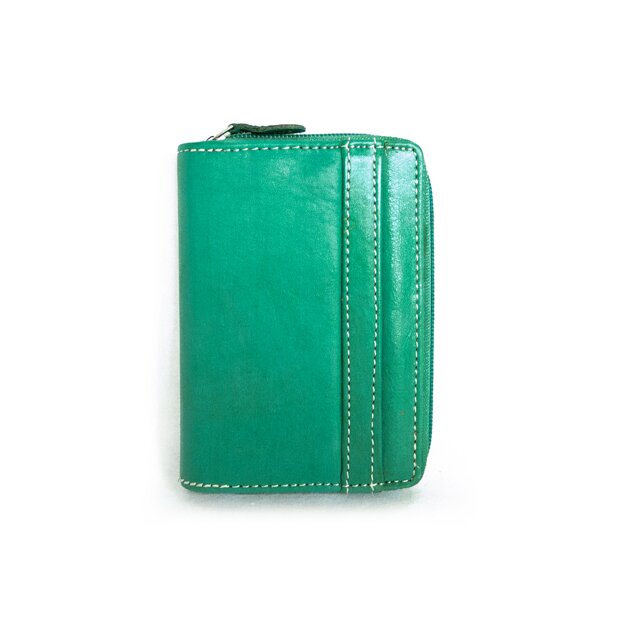 Real leather wallet 13x10x2cm turquoise