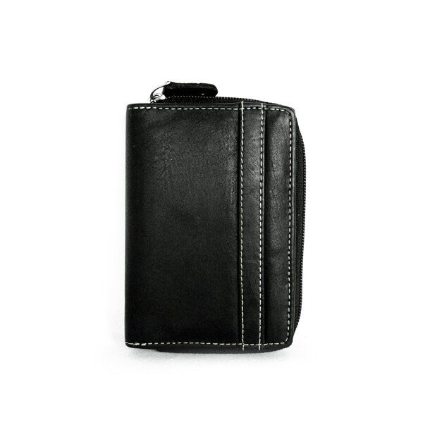 Real leather wallet 13x10x2cm black