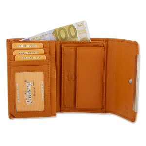 Tillberg ladies wallet made from real nappa leather 10x14x2 cm tan