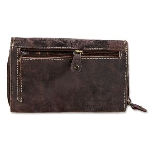 Wild Real only !!! genuine leather purse 15 cm x10 cm x 3 cm, dark brown