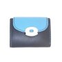 Tillberg ladies wallet made from real leather 10cmx13 cmx2cm black+sea blue