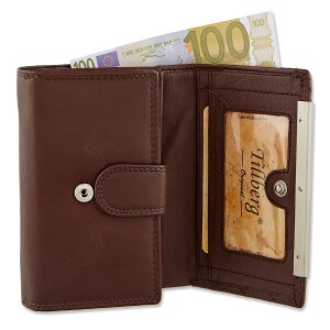 High quality wallet made from real nappa leather reddish brown