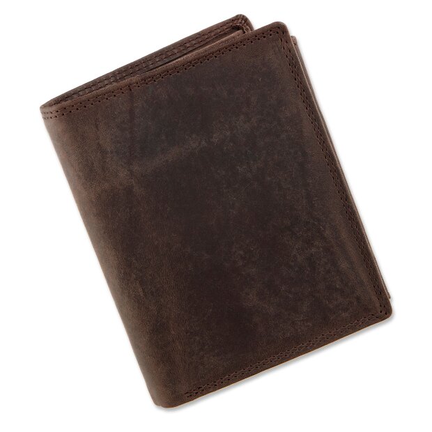 Mens wallet made from real leather dark brown