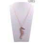Long necklace with sea horse Rose Gold