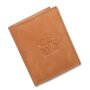 Real leather wallet, compact, high quality, robust tan