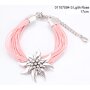Bracelet with edelweiss pendant, light pink
