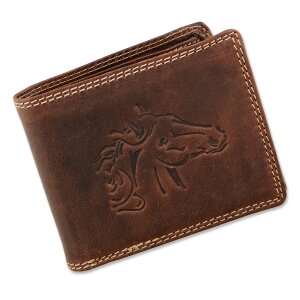 Tillberg wallet made from real leather with horse head motif mushroom
