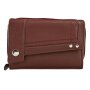 Ladies real leather wallet 10x14,5x3 cm reddish brown