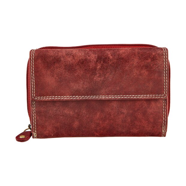 Wallet made from real water buffalo leather, red