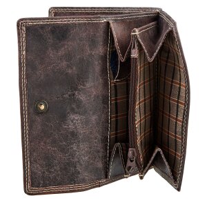 Wild Real Only!!! wallet made from real leather 14 cm x 9,5 cm x 3 cm dark brown