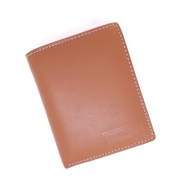Wallet made from real nappa leather cognac