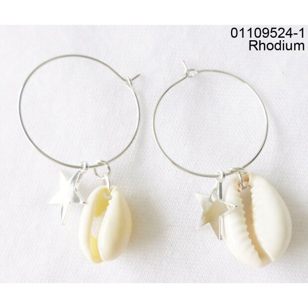 Fashionable Shell Earring Rhodium
